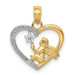 14K Yellow Gold Two-tone Angel In Heart with Star Pendant - (A86-124) 14K Yellow Gold Two-tone Angel In Heart with Star Pendant - (A86-124)