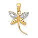 14K Two-tone Gold Diamond-cut and Polished Dragonfly Pendant - (A86-184) 14K Two-tone Gold Diamond-cut and Polished Dragonfly Pendant - (A86-184)