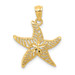 14K Yellow Gold Diamond-cut Polished Filigree Starfish Pendant - (A86-207) 14K Yellow Gold Diamond-cut Polished Filigree Starfish Pendant - (A86-207)