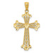 14K Yellow Gold Diamond-cut Polished Filigree Hearts Cross Pendant - (A86-243) 14K Yellow Gold Diamond-cut Polished Filigree Hearts Cross Pendant - (A86-243)