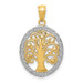 14K Yellow Gold Yellow Gold Rhodium Plated Tree of Life Pendant - (A86-953) 14K Yellow Gold Yellow Gold Rhodium Plated Tree of Life Pendant - (A86-953)