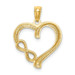 14K Yellow Gold Polished Infinity Heart Pendant - (A87-154)