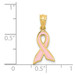 14K Yellow Gold Small Enameled Awareness Ribbon Pendant - (A87-345)