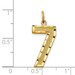 14K Yellow Gold Large Diamond-cut Number 7 Charm Pendant - (A87-443)