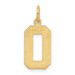 14K Yellow Gold Medium Diamond-cut Number 0 Charm - (A87-824)