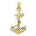 10K Two-tone Gold Anchor With Rope Pendant - (A88-350) 10K Two-tone Gold Anchor With Rope Pendant - (A88-350)