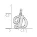 10K White Gold Polished D Script Initial Charm Pendant - (A88-717) 10K White Gold Polished D Script Initial Charm Pendant - (A88-717)