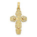10K Two-tone Gold With Lace Trim Cross Charm Pendant - (A89-452) 10K Two-tone Gold With Lace Trim Cross Charm Pendant - (A89-452)