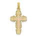 10K Two-tone Gold With Lace Trim Cross Charm Pendant - (A89-452) 10K Two-tone Gold With Lace Trim Cross Charm Pendant - (A89-452)