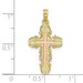 10K Two-tone Gold With Lace Trim Cross Charm Pendant - (A89-452) 10K Two-tone Gold With Lace Trim Cross Charm Pendant - (A89-452)