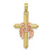 10K Two-tone Gold Cross With Drape Charm Pendant - (A89-512) 10K Two-tone Gold Cross With Drape Charm Pendant - (A89-512)