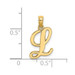 14K Yellow Gold Polished L Script Initial Charm Pendant - (A90-758)