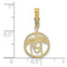 14K Yellow Gold Flamingos In Circle Charm Pendant - (A91-663) 14K Yellow Gold Flamingos In Circle Charm Pendant - (A91-663)