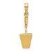 14K Yellow Gold 3-D Concrete HP Tool Spatula Charm Pendant - (A92-125)