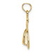 14K Yellow Gold Single Polished Strap Flip-Flop Charm Pendant - (A92-143)