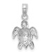 14K White Gold 2-D Textured Mini Sea Turtle Charm Pendant - (A92-322) 14K White Gold 2-D Textured Mini Sea Turtle Charm Pendant - (A92-322)