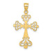 14K Yellow Gold Polished Fancy Cross Charm Pendant - (A92-834) 14K Yellow Gold Polished Fancy Cross Charm Pendant - (A92-834)