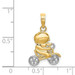 14k Yellow Gold and White Rhodium Little Boy On Bicycle Charm Pendant - (A94-266) 14k Yellow Gold and White Rhodium Little Boy On Bicycle Charm Pendant - (A94-266)