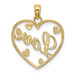 14K Yellow Gold Love In Heart With Rhodium-Plated Heart Accents Charm Pendant - (A94-349) 14K Yellow Gold Love In Heart With Rhodium-Plated Heart Accents Charm Pendant - (A94-349)