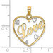 14K Yellow Gold Love In Heart With Rhodium-Plated Heart Accents Charm Pendant - (A94-349) 14K Yellow Gold Love In Heart With Rhodium-Plated Heart Accents Charm Pendant - (A94-349)