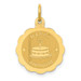 14K Yellow Gold Polished Satin Engraveable Happy Birthday Charm Pendant - (A98-741)