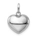 14K White Gold Puffed Heart Pendant - (A99-121)