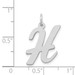 14K White Gold Large Script Initial Letter H Charm Pendant - (B11-947)