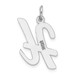 14K White Gold Large Script Initial Letter H Charm Pendant - (B11-947)