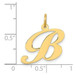 14K Yellow Gold Medium Fancy Script Initial Letter B Charm Pendant - (B13-484)