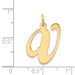14K Yellow Gold Large Fancy Script Initial Letter V Charm Pendant - (B13-531)