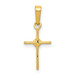 14K Yellow Gold Small Diamond Accent Cross Pendant - (B13-568)