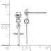 14k White Gold Polished Cross Dangle Post Earrings - (B41-587)