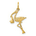 14K Yellow Gold Solid 3-Dimensional Stork Charm - (A82-572) 14K Yellow Gold Solid 3-Dimensional Stork Charm - (A82-572)