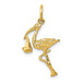 14K Yellow Gold Solid 3-Dimensional Stork Charm - (A82-572) 14K Yellow Gold Solid 3-Dimensional Stork Charm - (A82-572)