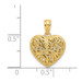 14K Two-tone Gold Reversible Filigree Heart Pendant - (A83-369)