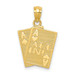 14K Yellow Gold Ace of Hearts & Ace of Spade All In! Cards Pendant - (A83-395) 14K Yellow Gold Ace of Hearts & Ace of Spade All In! Cards Pendant - (A83-395)