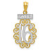 14K Yellow Gold & Rhodium Filigree Sweet 16 Pendant - (A83-422) 14K Yellow Gold & Rhodium Filigree Sweet 16 Pendant - (A83-422)