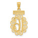 14K Yellow Gold & Rhodium Filigree Sweet 16 Pendant - (A83-422) 14K Yellow Gold & Rhodium Filigree Sweet 16 Pendant - (A83-422)