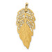 14K Yellow Gold Yellow Gold Diamond-cut Leaf Chain Slide - (A83-579)