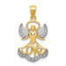 14K Yellow Gold Yellow Gold Rhodium Plated Angel with Love Pendant - (A83-645) 14K Yellow Gold Yellow Gold Rhodium Plated Angel with Love Pendant - (A83-645)