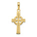 14K Yellow Gold Reversible God is Love Celtic Cross Pendant - (A83-663)