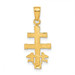 14K Yellow Gold Cara Vaca Crucifix Pendant - (A83-743)