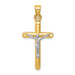 14K Two-tone Gold Hollow Crucifix Pendant 36mm length - (A83-851) 14K Two-tone Gold Hollow Crucifix Pendant 36mm length - (A83-851)