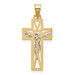 14K Two-tone Gold Crucifix Pendant 30mm length - (A84-506)