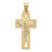 14K Two-tone Gold Crucifix Pendant 30mm length - (A84-506)