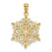14K Yellow Gold & Rhodium Diamond-cut Snowflake Pendant - (A85-262) 14K Yellow Gold & Rhodium Diamond-cut Snowflake Pendant - (A85-262)