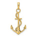 14K Yellow Gold Polished Anchor with rope Pendant - (A85-263) 14K Yellow Gold Polished Anchor with rope Pendant - (A85-263)