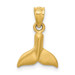 14K Yellow Gold Whale Tail Pendant - (A85-370) 14K Yellow Gold Whale Tail Pendant - (A85-370)