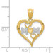 14K Yellow Gold & Rhodium Diamond-cut Mom Heart Pendant - (A85-522) 14K Yellow Gold & Rhodium Diamond-cut Mom Heart Pendant - (A85-522)