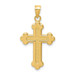 14K Yellow Gold Satin & Polished Budded Cross Pendant - (A85-736) 14K Yellow Gold Satin & Polished Budded Cross Pendant - (A85-736)